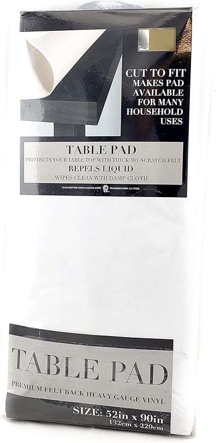 Felt Back Vinyl Table Pad 52" x 90" – Cut-to-Fit Waterproof Table Protector with Flannel Backing – Heat-Resistant Dining Pad for Daily or Under Tablecloth Use - Image 2