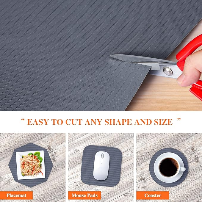 Shelf Liners for Kitchen Cabinets, 12" x 240" x 2Rolls, Non Adhesive Shelf Liner, Non-Slip Kitchen Drawer Liners, Waterproof Durable Cabinet Liners for Shelves, Pantry, Dark Gray - Image 5