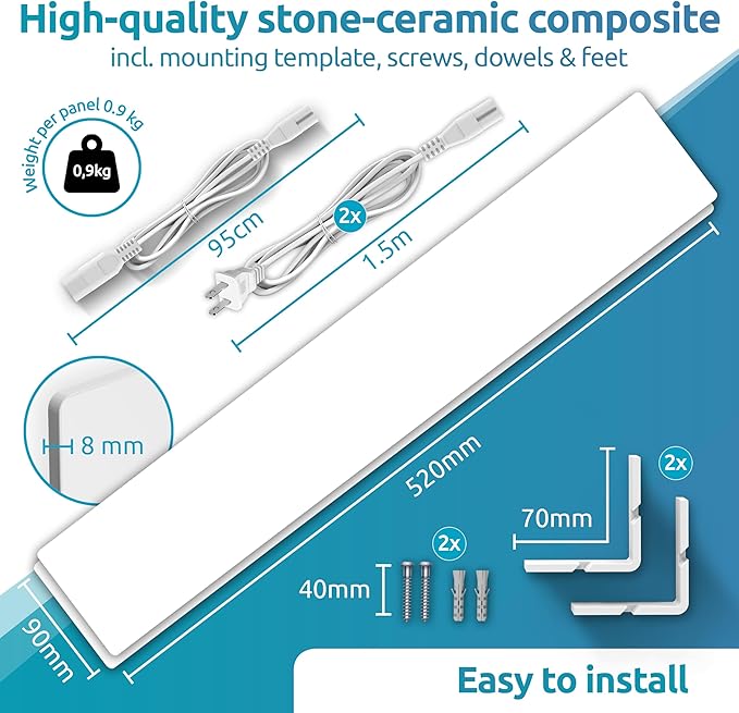 ELIAS Mold killer - Black mold remover for walls without chemicals - Wall heating for every room - Powerful anti-mold heating as an alternative to moldspray - Permanently mold-free (1, Set of 2) - Image 7