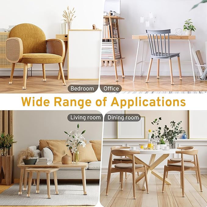 24PCS Extra Small Chair Leg Floor Protectors, Furniture Sliders, Chair Leg Protectors for Hardwood Floors, Non-Slip Felt Furniture Pads, Round Silicone Cap Covers to Protect Floors(Fit 0.5" - 0.75") - Image 7