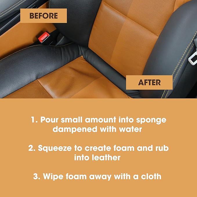 Furniture Clinic Leather Cleaner | Non-Toxic | Removes Dirt & Grime | All-Purpose Cleaning Solution for Couches, Car Seats, Purses, Shoes & Saddles | Restores All Leather Types | 17oz / 500ml - Image 4