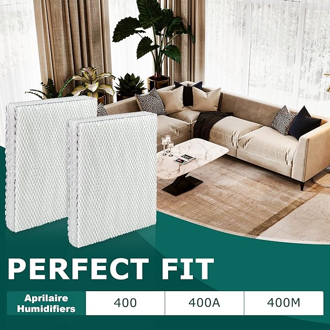 45 Water Panel Humidifier Filter Compatible with April.aire 400 400A 400M Humidifier, 9-7/8" x 12-7/8" x 1.75"(Pack of 2 by TOMOON) - Image 5