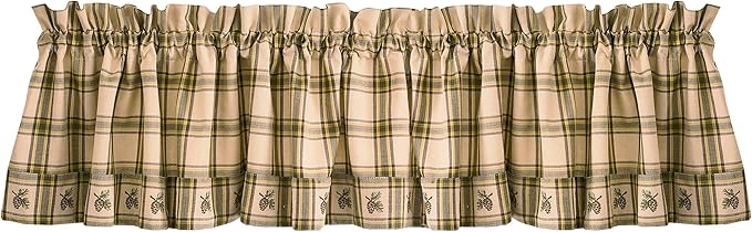 Park Designs Farmhouse Kitchen Valances for Windows - Plaid Pine Lodge | Fall Decor Window Valance Curtains | Plaid Curtain Valances for Windows | Boho Living Rooms & Bathrooms | 72" x 14" by ParkDesigns