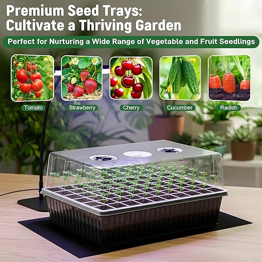 60-Cell Self-Watering Seed Starter Kit with Grow Light and Heat Mat, Seedling Tray with Humidity Dome, Indoor Plant Germination Tray for Beginners - Grow Tomatoes, Peppers, Herbs & Flowers - Image 7