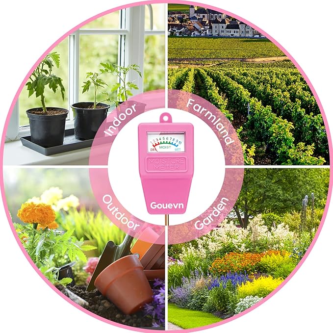 Soil Moisture Meter, Soil Tester Plant Moisture Meter for House Plants, Plant Water Meter Hydrometer Plant Sensor for Indoor Plant Care, No Battery Needed (Pink) - Image 7