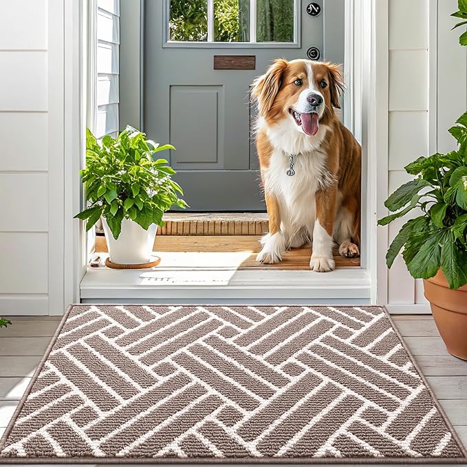 OLANLY Runner Indoor Door Mat, 47x23 Inch, Dirt Resistant and Absorbent, Non-Slip Rubber Backing Floor Mats, Easy Clean Low-Profile Doormat for Entryway, Front Door, and Inside Entrance, Brown - Image 6