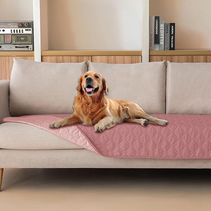gogobunny 3X Stronger Waterproof Pet Blanket, Scratch Proof Furniture Protector for Dogs Cats, Reversible Cover 30x90 Inch, Dark Pink/Light Pink by gogobunny