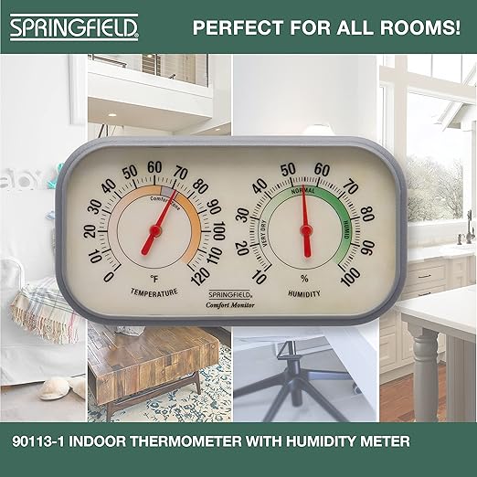 Springfield Color Track Humidity Meter and Indoor Thermometer, Analog Weather Station for the Bedroom, Nursery, Storage, and Inside the Home - Image 4