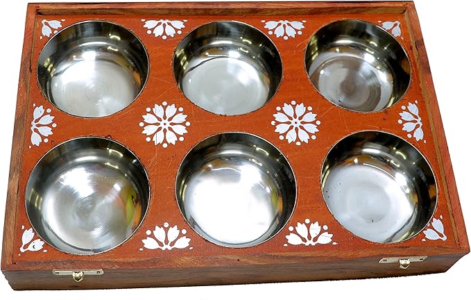 Wooden Spice Box Multipurpose Utility Table Top Glass Top Masala Dabba Containers Jars Cum Kitchen & Dry Fruit Box - Image 6