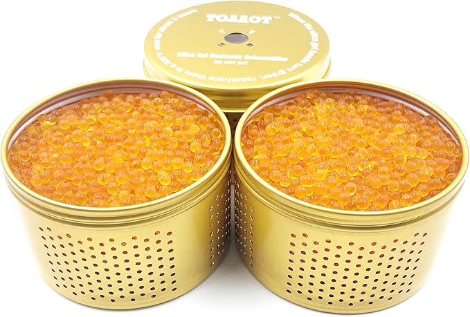 Gun Safe Dehumidifier 200g - Small Silica Gel Desiccant Canister, Moisture Absorber for Gun Cabinets & Safes, Protect 27 Cubic Feet, Gold, Aluminum Shell - Image 5