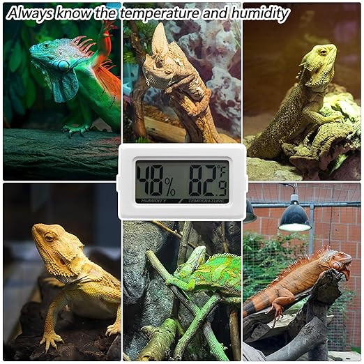 Digital Probe Thermometer Hygrometer for Reptiles - 2-in-1 Terrarium Monitor with Instant Reading, Mini Design for Turtle Tank/Lizard Cage/Aquarium Habitat (White) - Image 6