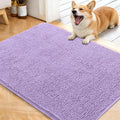 OLANLY Dog Door Mat for Muddy Paws 40x32, Absorbs Moisture and Dirt, Absorbent Non-Slip Washable Doormat, Quick Dry Chenille Mud Mat for Dogs, Entry Indoor Entryway Carpet for Inside Floor, Lavender by OLANLY