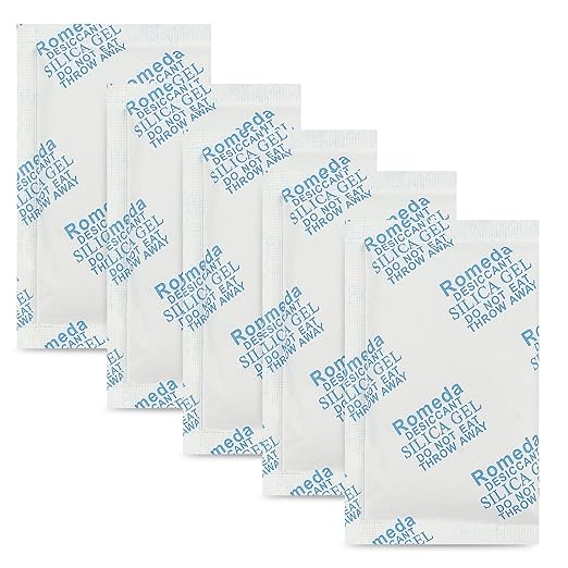 Romeda 60 Pcs 20 Gram Silica Gel Packs, Transparent Desiccant, Desiccant Packets for Storage, Moisture Packs for Spices Jewelry Shoes Boxes Electronics Storage by Romeda
