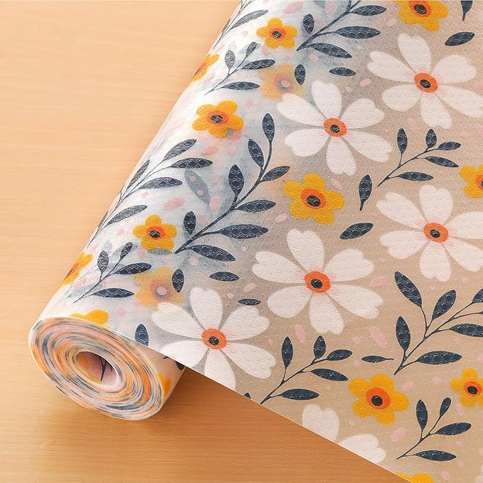 Cooyes Shelf Liner – Premium Non-Adhesive Cabinet & Drawer Liner for Kitchen – Waterproof Shelf Paper with Modern Pattern – Durable EVA Cabinet Mat – Easy to Cut （12" W x 120" L） by Cooyes