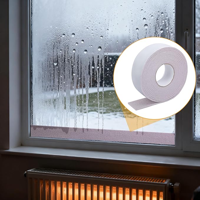 moonoom 2 Roll 16.4 Ft x 2'' Window Condensation Absorber Strip, Thick Window Moisture Absorbent Tape, Reusable Condensation Prevention Felt Strip for Absorbing Water and Keeping Dry - Image 7