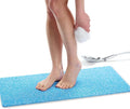 Non Slip Bathtub Mat Shower Mat for Tub - Loofah Bath Mats for Bathroom - 31x16 Bathtub Floor Mat - Textured Anti Slip Bath Mat Without Suction Cups - Secure Mat for Wet Areas (31x16 Aqua Blue) by ENKOSI