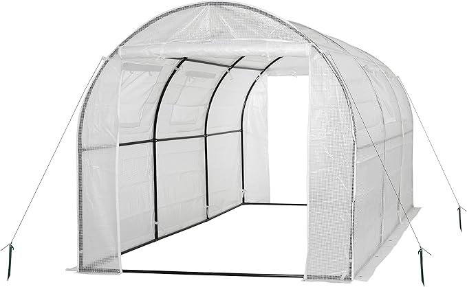 Machrus Ogrow Deluxe Walk-in Tunnel Greenhouse with White Cover by UpperBounce