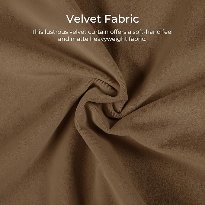 TWOPAGES Luxury Velvet Curtain Pinch Pleated Chocolate Curtain 108 inch Long Thermal Insulated Blackout Drapes for Bedroom Living Room Indoor Window (1 Panel,Chocolate,52Wx108L) - Image 3