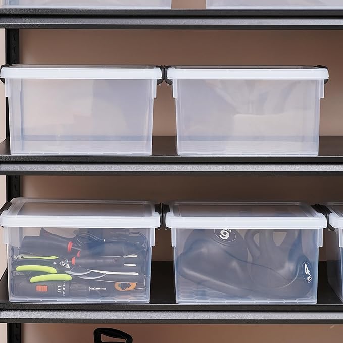 Citylife 22.2 QT 6 Packs Plastic Storage Bins with Lids and Secure Latching Buckles Clear Stackable Storage Containers for Organizing Durable Storage Box - Image 8