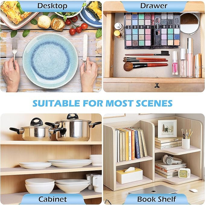 Drawer Liners, Waterproof Shelf Liner, Anti-Slip Non-Adhesive BPA Free Kitchen Cupboard Cabinet Liner Refridge Fridge Mats Sink Protector Strong Durable for Home (Clear/15.7in x 20Ft) - Image 5