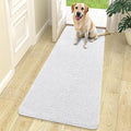 OLANLY Dog Door Mat for Muddy Paws 70x24, Absorbs Moisture and Dirt, Absorbent Non-Slip Washable Doormat, Quick Dry Chenille Mud Mat for Dogs, Entry Indoor Entryway Carpet for Inside Floor, White by OLANLY