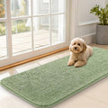 OLANLY Dog Door Mat for Muddy Paws 47x20, Absorbs Moisture and Dirt, Absorbent Non-Slip Washable Doormat, Quick Dry Chenille Mud Mat for Dogs, Entry Indoor Entryway Carpet for Inside Floor, Sage Green by OLANLY