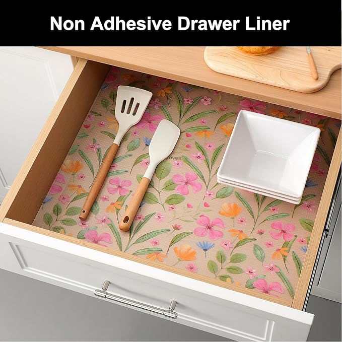 Cooyes Shelf Liner – Premium Non-Adhesive Cabinet & Drawer Liner for Kitchen – Waterproof Shelf Paper with Modern Pattern – Durable EVA Cabinet Mat – Easy to Cut （17.5" W x 78.7" L） - Image 3