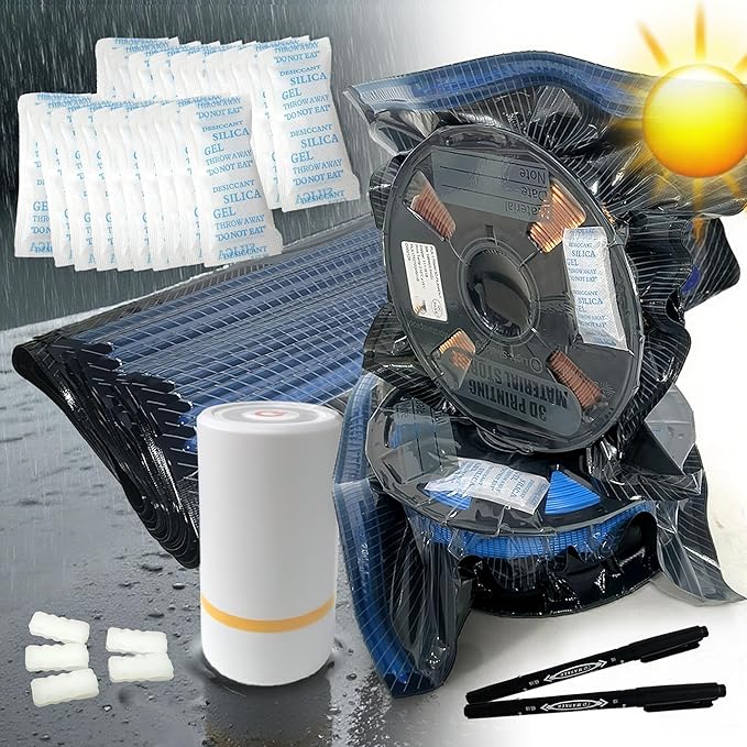 30 Sets of Upgraded Filament Storage Light-Proof Vacuum Bags for 3D Printer, Keep Dry, Avoid Light, Includes 30 Vacuum Storage Bags, 1 Pump, 30 Desiccants, 5 Clips, 2 pens, 13.4x12.6 inch by PurifyLogix