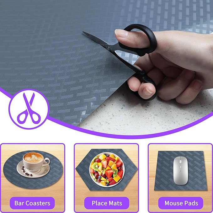 Non-Slip Shelf Liner, for Kitchen Cabinets, Washable Oil-Proof & Waterproof Drawer Mats for Refrigerators, Shelves & Desks, Non-Adhesive EVA Material - Image 5
