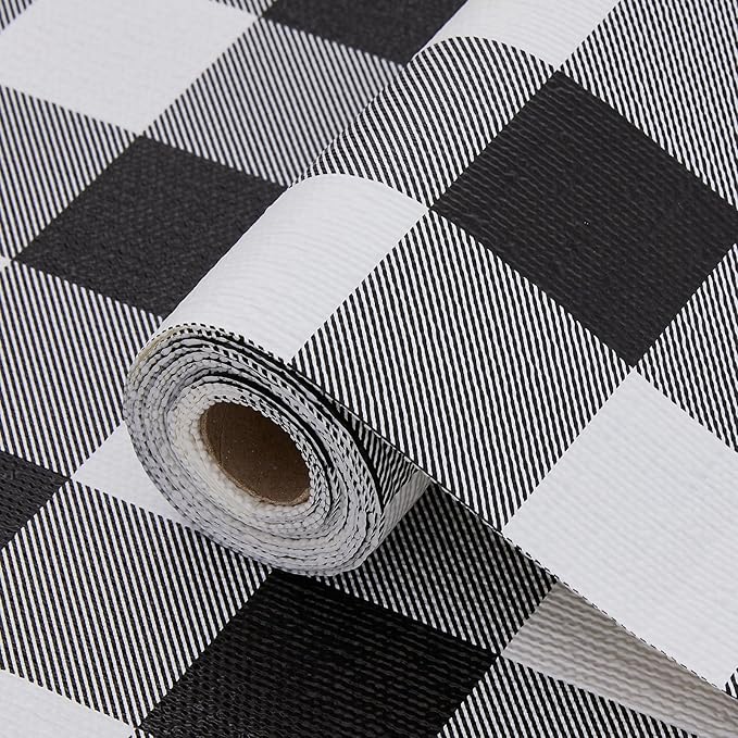Coavas Extra Grip Thickened Shelf and Drawer Liner - Non-Adhesive Non-Slip Waterproof Mats for Kitchen Cabinets, Drawers, Shelves, Dresser & Cupboard, Easy Cut DIY (Black Stripe, 12IN x 10FT) by Coavas