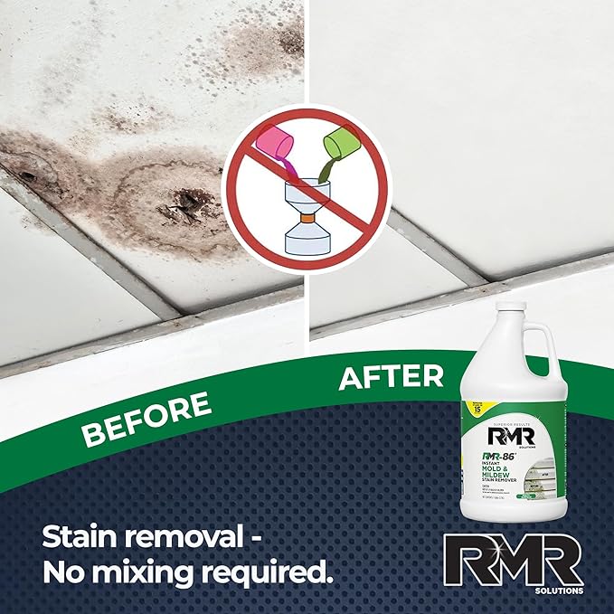 RMR-86 Instant Mold and Mildew Stain Remover Spray - Scrub Free Formula, 4 Pack - 1 Gallon - Image 5