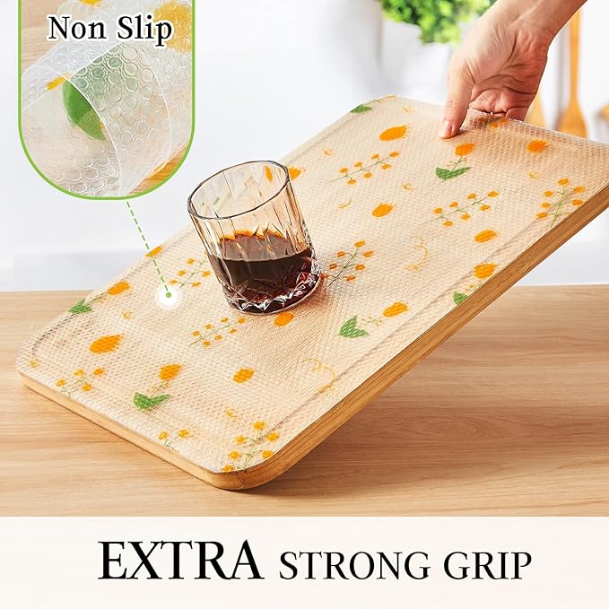 Beautysaid Shelf and Drawer Liner for Kitchen Cabinet, EVA Non-Adhesive Waterproof Shelf Paper, Non Slip Decorative Grip Shelves Liners for Dresser Pantry Bathroom Refrigerator (Floral,24 in x 20 FT) - Image 2
