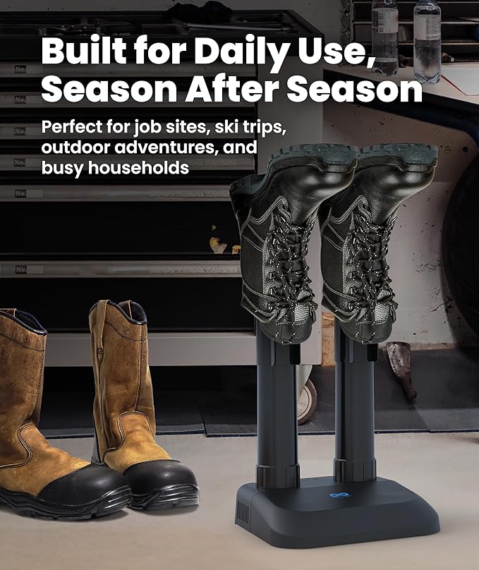 Everlasting Comfort Boot Dryer for Work Boots – Easy-to-Use, Silent & Energy-Efficient Boot Warmer and Shoe Dryer for Sneakers, Electric Fanless Convection Design to Reduce Odor (1 Pair) - Image 8