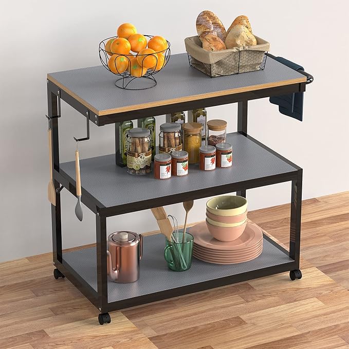 Shelf Liners for Kitchen Cabinets Refrigerator Liners Waterproof & Oil-Proof Kitchen Cupboard Liner Non-Slip Drawer Mats Non Adhesive Fridge Liner for Shelves - Gray 17.5 x 157.4 Inches - Image 2