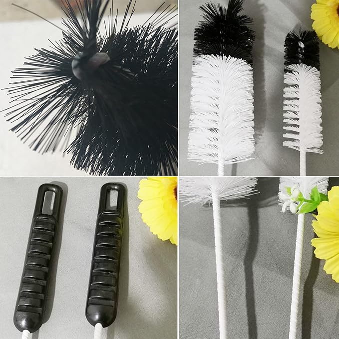 Coralpearl Bottle Brushes Thin Long Handle X 2, Utility Skinny Wire Cleaner Set Big Small, Bendable Flexible for Cleaning Narrow Neck Water, Beer, Wine, Baby Bottles, Pipes, Tubes, Hoses, and Flasks - Image 4