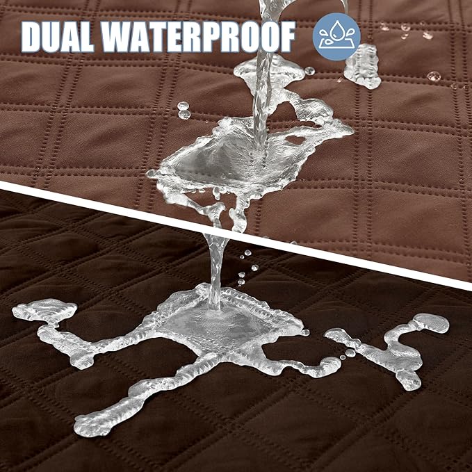 Smiry Waterproof Dog Bed Cover Pet Blanket, Soft Washable Dog Blanket for Furniture Bed Couch Sofa Reversible, Checkered (82"x102", Brown/Chocolate) - Image 2