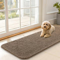 OLANLY Dog Door Mat for Muddy Paws 47x17, Absorbs Moisture and Dirt, Absorbent Non-Slip Washable Doormat, Quick Dry Chenille Mud Mat for Dogs, Entry Indoor Entryway Carpet for Inside Floor, Tan by OLANLY
