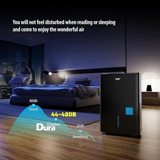 DuraComfort 50 Pint Dehumidifier, Built-in Pump, 4500 Sq Ft Coverage, Energy Star, Black - Image 7