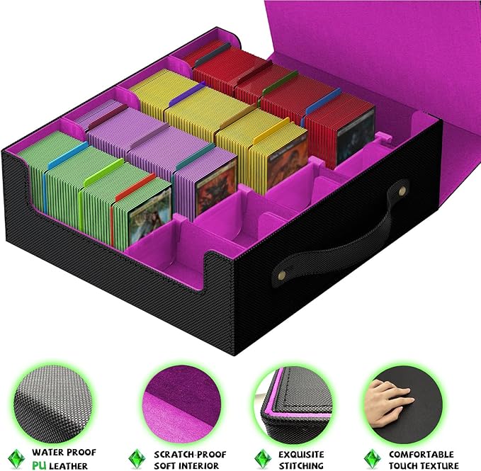 MTG Deck Boxs, Trading Card Storage Box, Card Storages Boxes, bulk card storage, Commander Decks Boxes, Sports Cards Storages, Mtg Commander Deckes Boxes,Deck Boxss Mtg (Black and Purple) - Image 6
