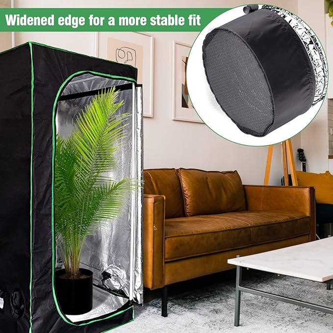 2 Pcs Grow Tents Vent Cover - 8" Dustproof Duct Filter Vent Covers with Elastic Band and Fixed Buckle for Plant Grow Tent Accessories - Image 3