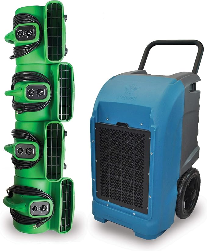 XPOWER Water Damage Cleanup & Restoration DIY Combo w/Commercial Grade Dehumidifier & Air Movers. by XPOWERManufactureInc-HomeImprovement