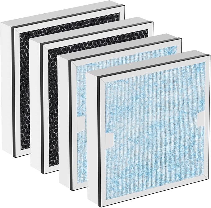 Carmerny HEPA & Activated Carbon Filter Replacement Set Compatible with AlorAir CleanShield HEPA 550 Air Scrubber (Pack of 4) by Carmerny