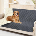 Smiry Waterproof Dog Bed Cover Pet Blanket, Soft Washable Dog Blanket for Furniture Bed Couch Sofa Reversible, Checkered (68"x82", Dark Grey/Beige) by Smiry