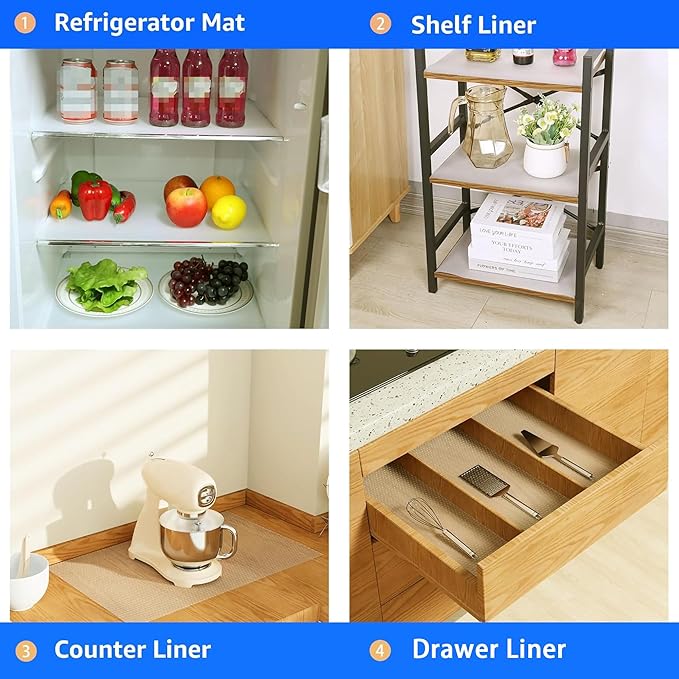 Large Shelf Liners for Kitchen Cabinet: Waterproof Clear Under Sink Mat - Non-Adhesive Easy to Cut Drawer Liner for Pantry Cupboard Translucence 30" W x 240" L - Image 8