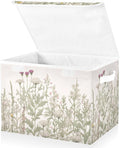 xigua Vintage Colorful Herbs and Wild Flowers Floral Storage Bins with Lids and Carrying Handle,Foldable Storage Boxes Organizer Containers Baskets Cube with Cover for Home Bedroom Closet Office by LLCxigua