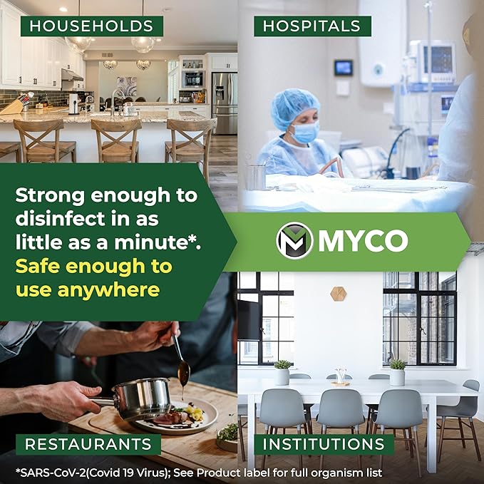 Myco Mold Control Concentrate – EPA-Registered Hospital Grade Disinfectant & Cleaner, Quat Formula for Mold Remediation & Bacteria Control, Commercial & Residential Use, 4 Gallon - Image 2