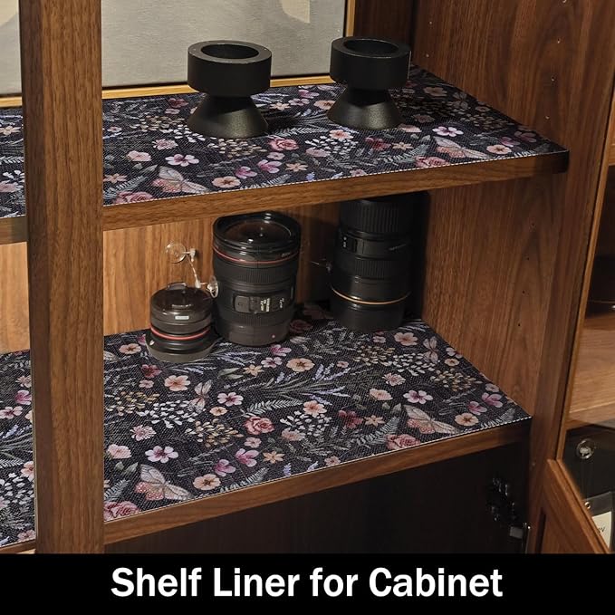 24IN x 10FT Butterfly Shelf and Drawer Liner for Kitchen Cabinets, Non-Adhesive and Strong Non-Slip Floral Shelf Cabinet Drawer Liners for Kitchen, Waterproof Cupboard Liners,Easy to Clean - Image 3