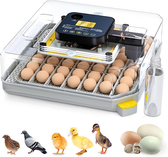 48 Egg Incubator for Hatching with Automatic Egg Turning and Humidity Control, Egg Candler, Poultry Egg Incubator for Chicken, Ducks, Goose, Pigeon, Quail, ideal for Farm, Classroom, Home by Besly