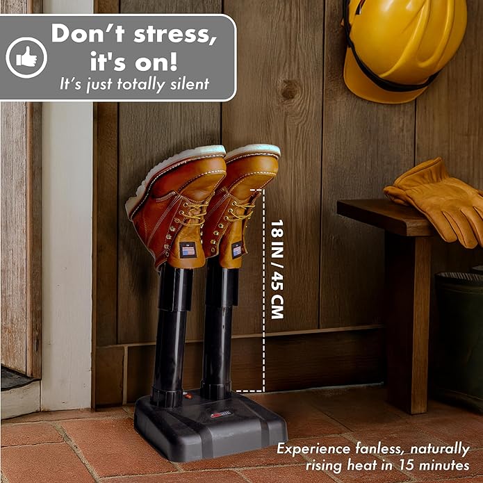 JobSite Boot Dryer - Silent Shoe Dryer & Warmer For Work Boots, Gloves & Shoes - Fanless Convection Dry - Helps Reduce Odor - Image 2