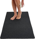 Soft Shower Mat Non Slip - PVC Loofah Inside or Outside Showers, Bathtubs, Bathrooms, and Wet Areas - Safe for Textured Tiled and Smooth Floor - No Suction Cups Secure Anti Slip (Black 24 x 47) by ENKOSI